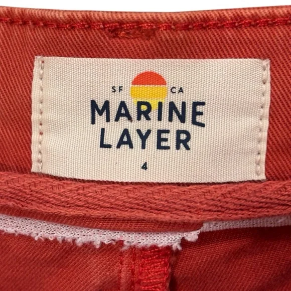 Marine Layer Wide Leg Bridget Crop Orange Denim Pants Size 4 NWOT Womens - Picture 5 of 11
